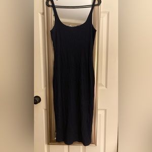Navy Blue form fitting tank dress size large. 80% Rayon 12% Spandex